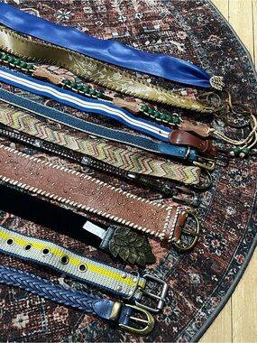 Woman Belt Lot of 11 Vintage Assorted Styles Sizes